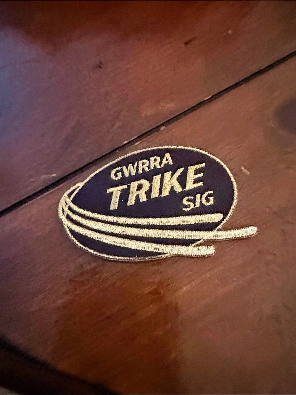 GWRRA Trike Sig Embroidered Patch in Black & Cream